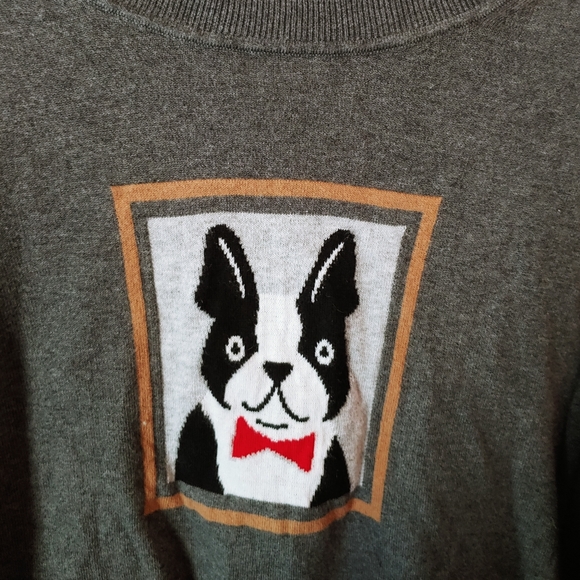 🍌 Banana Republic 🐶 Frenchie Dog Gray Sweater - Picture 5 of 5
